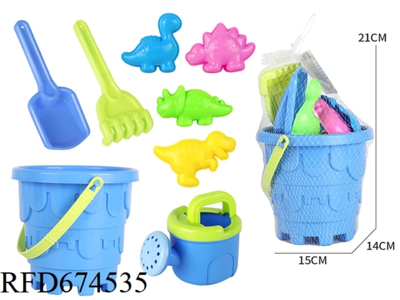 8 PIECES OF CASTLE BEACH BUCKET SHOWER HEAD DINOSAUR