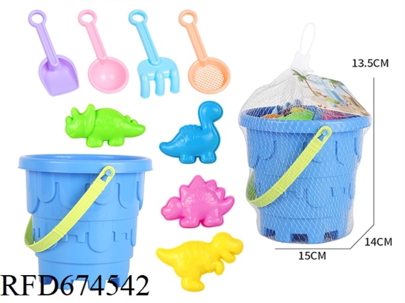 9 PIECES OF CASTLE BEACH BUCKETS FEARED DINOSAURS