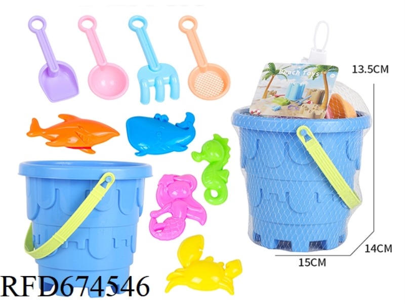 10 PIECES OF CASTLE BEACH BUCKETS FOR MARINE ANIMALS