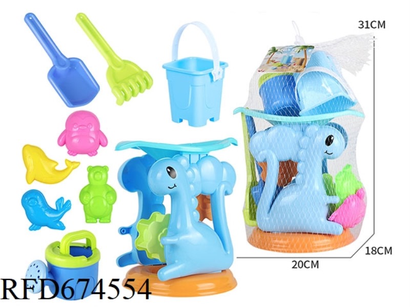 DINOSAUR HOURGLASS CASTLE BARREL POLAR ANIMAL 9 PIECES