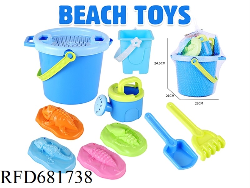 BEACH BARREL CASTLE SHOWER DINOSAUR FOSSIL 10-PIECE SET