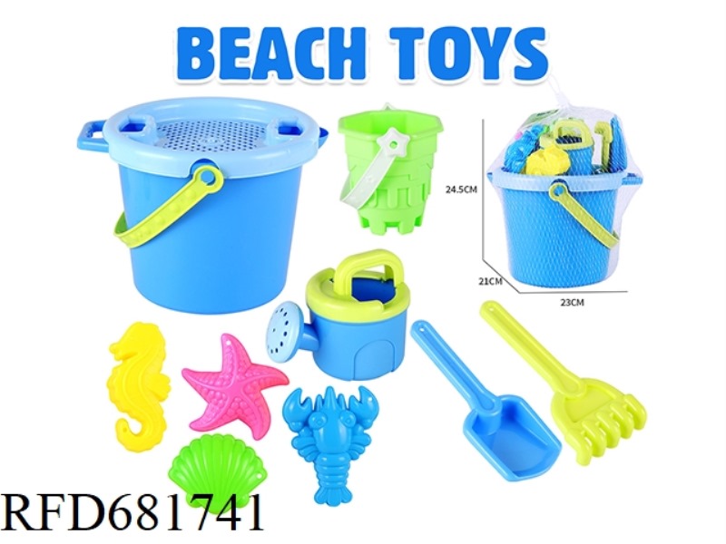 BEACH BARREL CASTLE SHOWER MARINE ANIMALS 10-PIECE SET