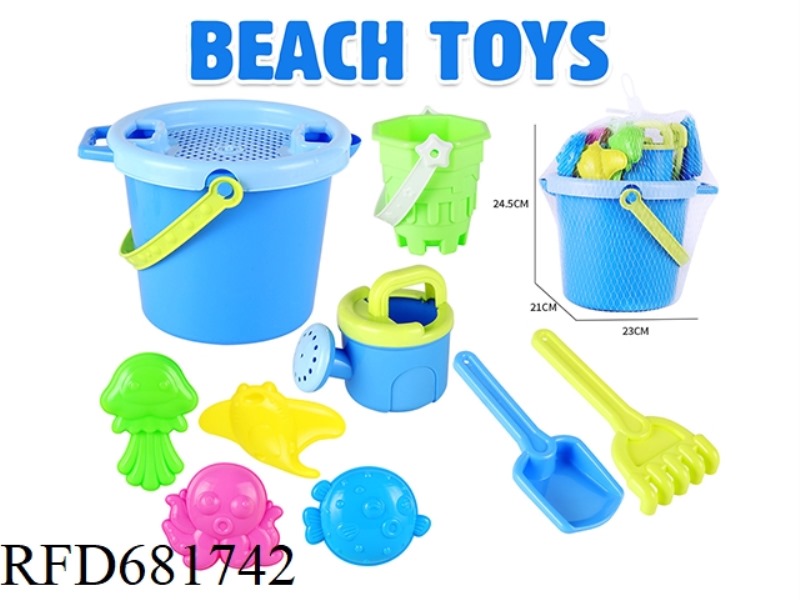 BEACH BARREL CASTLE SHOWER MARINE ANIMALS 10-PIECE SET