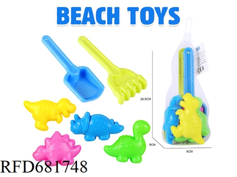 SHOVEL RAKE DINOSAUR SET OF 6