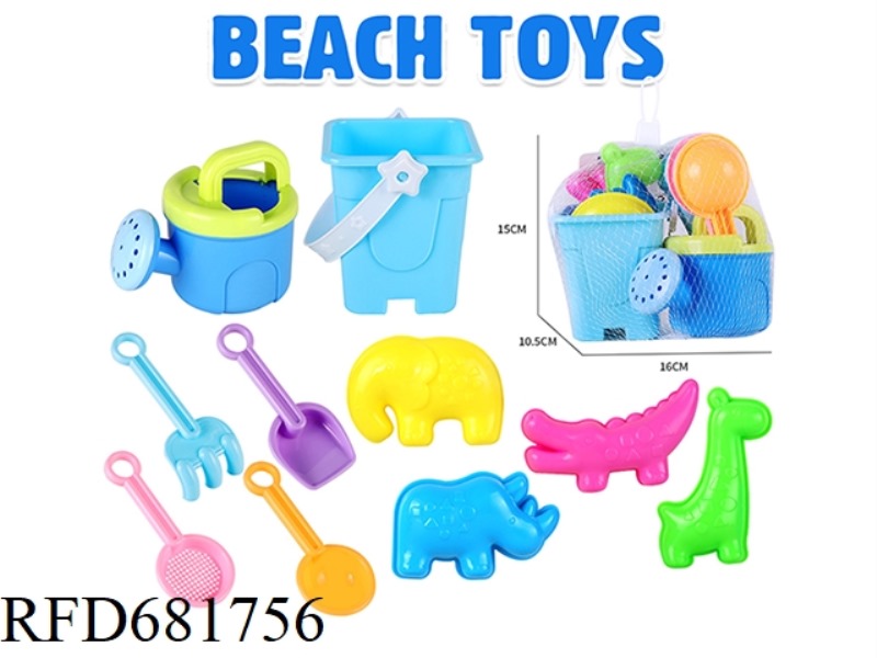 CASTLE BUCKET SHOWER SAND SHOVEL TOOL GRASSLAND DWELLERS 10-PIECE SUIT