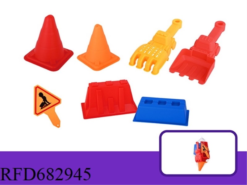 COMBINATION OF CONSTRUCTION ROADBLOCKS IN 7PCS PROJECT