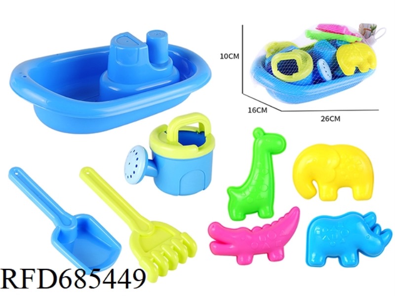 BEACH BOAT SHOWERHEAD, FIERCE BEAST, SAND MOLD, SAND SHOVEL TOOL SET OF 8PCSS