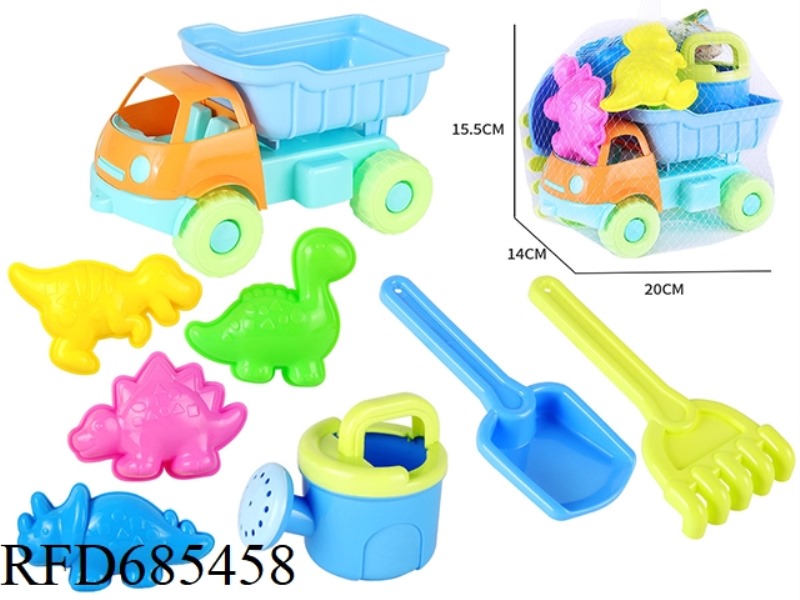 BEACH BUGGY CASTLE BUCKET DINOSAUR SAND PRINT SAND SHOVEL TOOL SET OF 8PCSS
