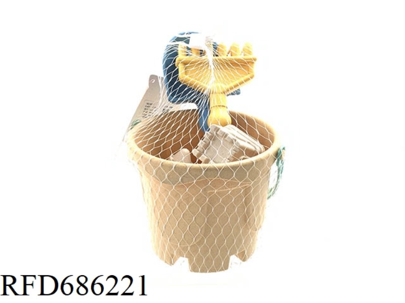 A SET OF 5 BEACH BUCKETS