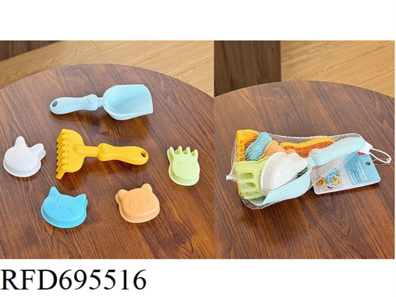 WHEAT STRAW BEACH SHOVEL AND RAKE SET