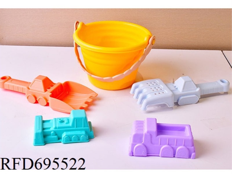 SOFT RUBBER BUCKET BEACH TOY