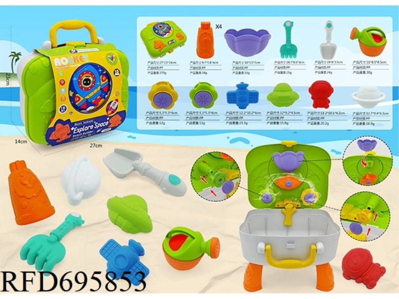 FIFTEEN PIECE BEACH SUITCASE SET