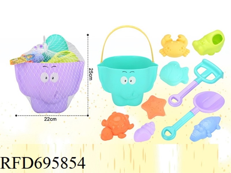 BEACH ELEPHANT BUCKET 10 PIECES ZHUANG
