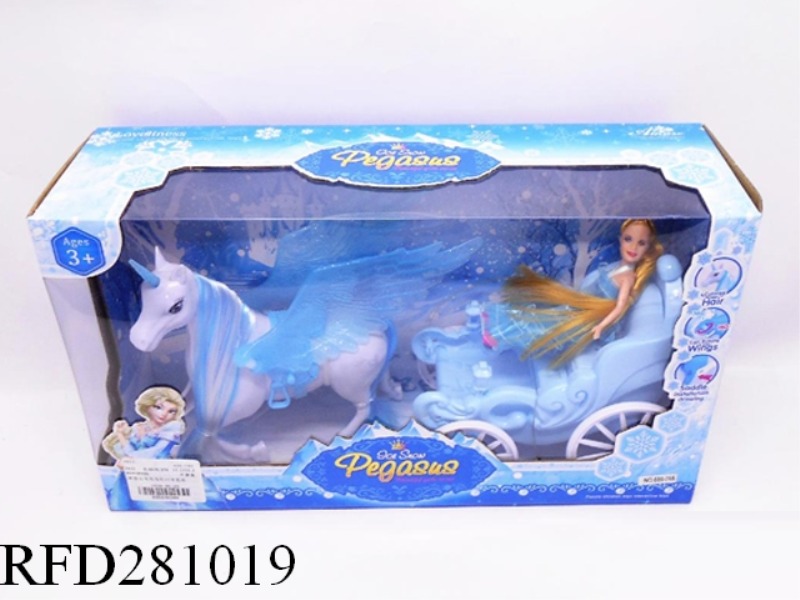 SNOW PONY HORSE CARRIAGE 7 INCH BARBIE