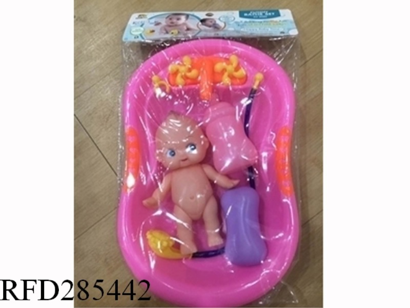 ENAMEL DOLL WITH BATH