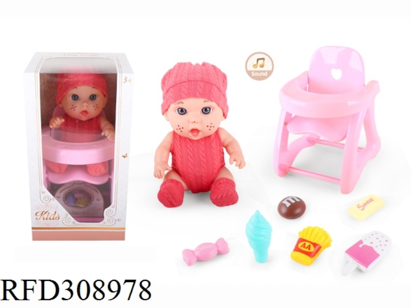 9 INCH DOLL WITH 6 SOUND IC WITH DINING CHAIR, CANDY