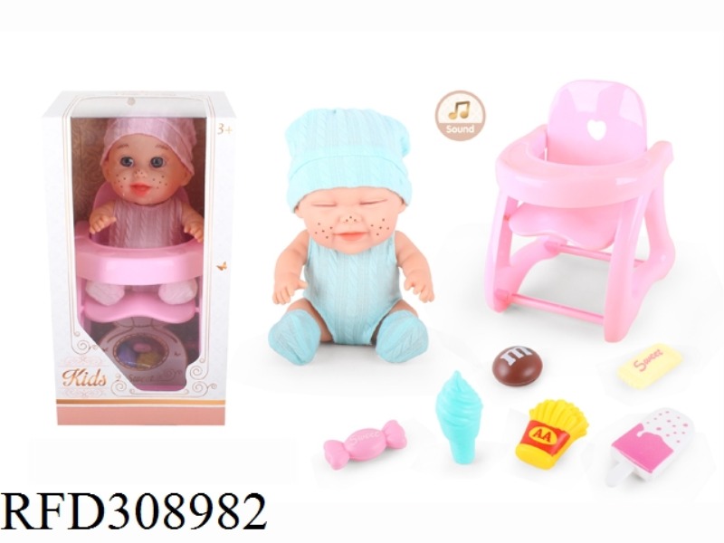9 INCH DOLL WITH 6 SOUND IC WITH DINING CHAIR, CANDY