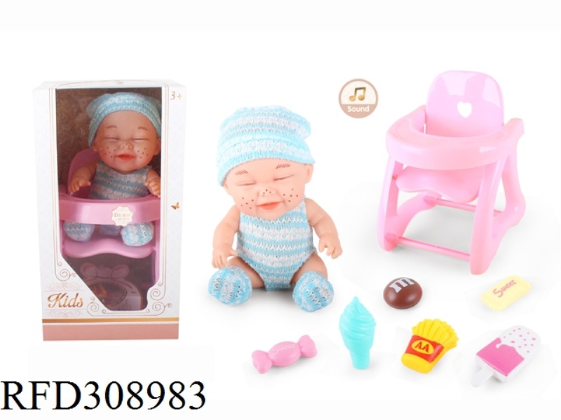 9 INCH DOLL WITH 6 SOUND IC WITH DINING CHAIR, CANDY