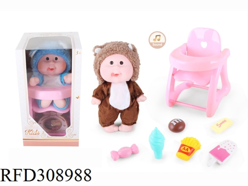 9 INCH DOLL WITH 6 SOUND IC WITH DINING CHAIR, CANDY