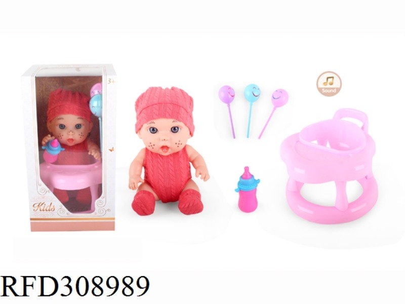 9 INCH DOLL WITH 6 SOUND IC WITH DINING CHAIR, CANDY