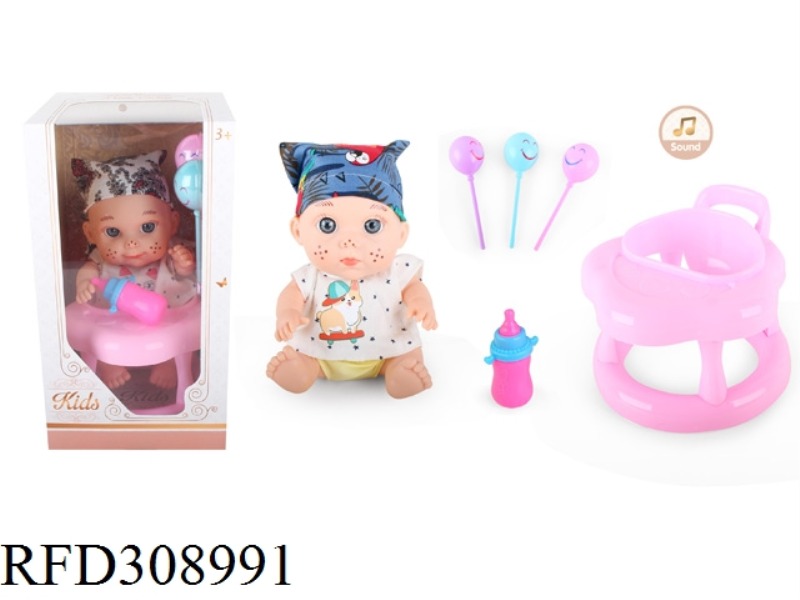 9 INCH DOLL WITH 6 SOUND IC WITH DINING CHAIR, CANDY