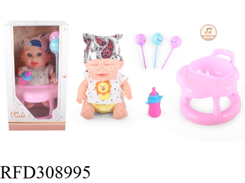 9 INCH DOLL WITH 6 SOUND IC WITH DINING CHAIR, CANDY