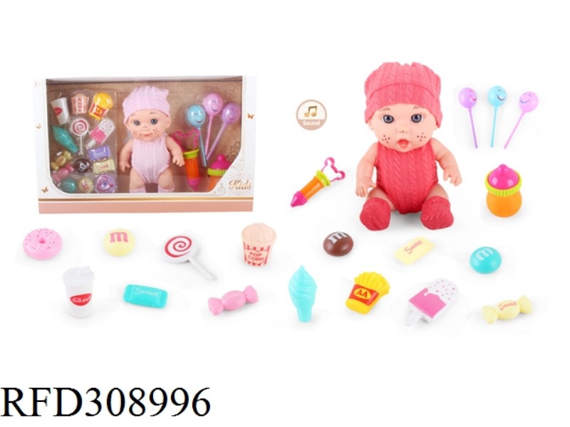 9 INCH DOLL WITH 6 SOUND IC WITH CANDY FOOD ACCESSORIES 19 SAMPLES