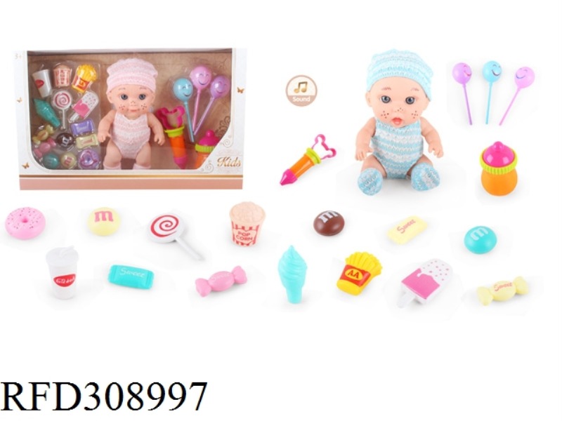 9 INCH DOLL WITH 6 SOUND IC WITH CANDY FOOD ACCESSORIES 19 SAMPLES