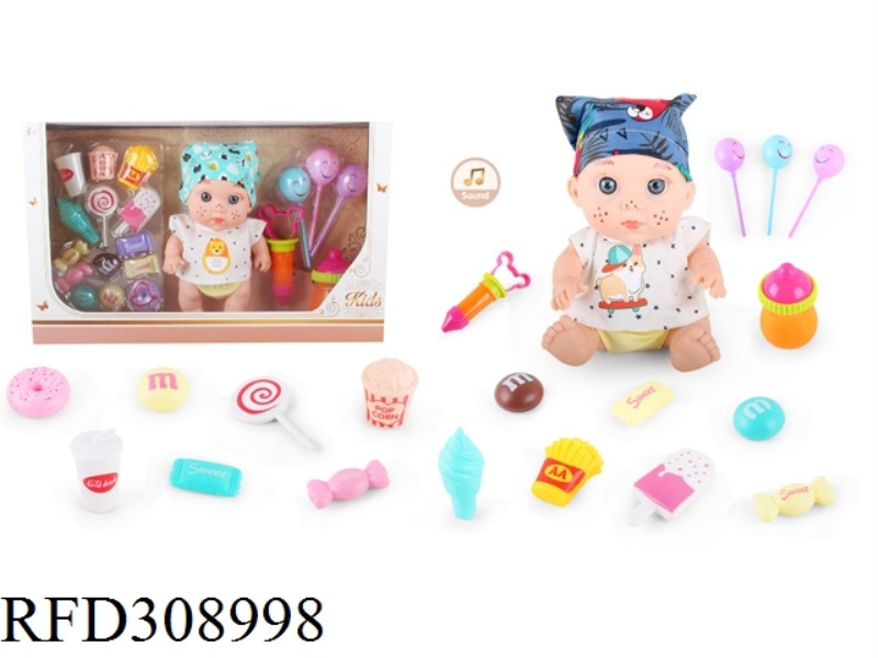 9 INCH DOLL WITH 6 SOUND IC WITH CANDY FOOD ACCESSORIES 19 SAMPLES