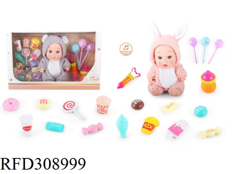 9 INCH DOLL WITH 6 SOUND IC WITH CANDY FOOD ACCESSORIES 19 SAMPLES
