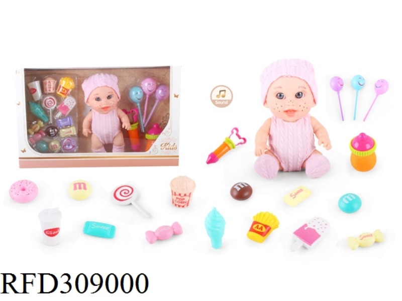 9 INCH DOLL WITH 6 SOUND IC WITH CANDY FOOD ACCESSORIES 19 SAMPLES