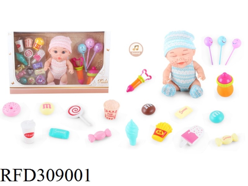 9 INCH DOLL WITH 6 SOUND IC WITH CANDY FOOD ACCESSORIES 19 SAMPLES