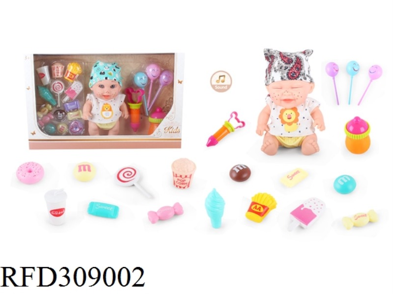 9 INCH DOLL WITH 6 SOUND IC WITH CANDY FOOD ACCESSORIES 19 SAMPLES