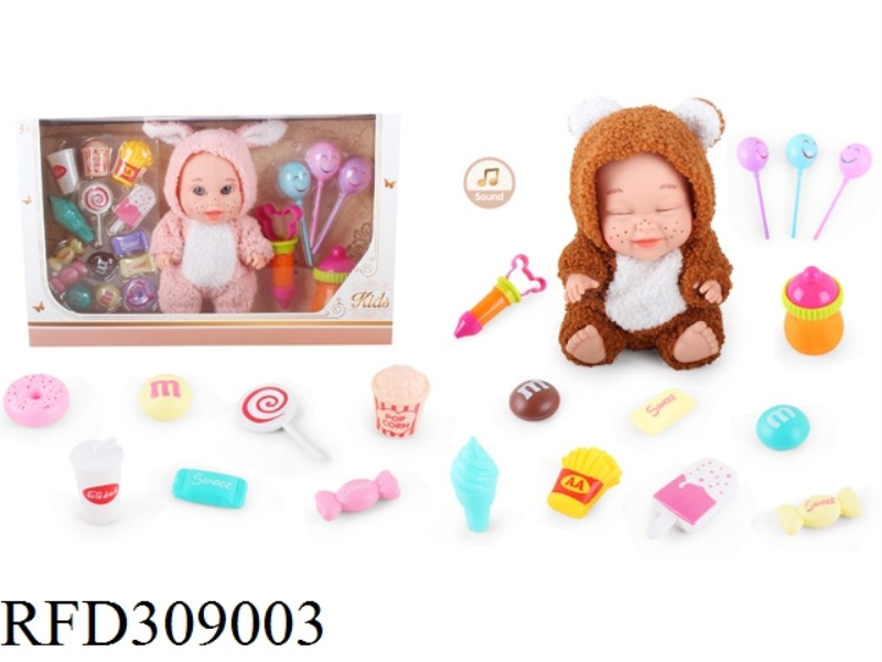 9 INCH DOLL WITH 6 SOUND IC WITH CANDY FOOD ACCESSORIES 19 SAMPLES