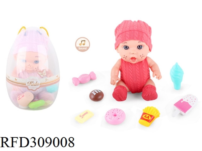 9 INCH BABY WITH 6 SOUND IC WITH CANDY FOOD ACCESSORIES 7 SAMPLE (3 ASST)