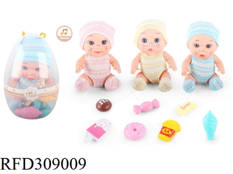 9 INCH BABY WITH 6 SOUND IC WITH CANDY FOOD ACCESSORIES 7 SAMPLE (3 ASST)