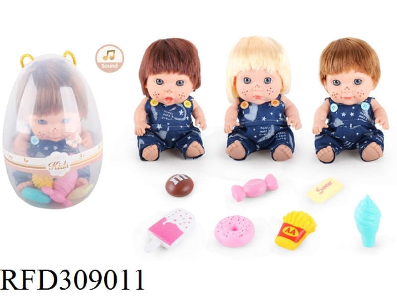 9 INCH BABY WITH 6 SOUND IC WITH CANDY FOOD ACCESSORIES 7 SAMPLE (3 ASST)
