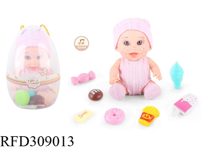 9 INCH BABY WITH 6 SOUND IC WITH CANDY FOOD ACCESSORIES 7 SAMPLE (3 ASST)