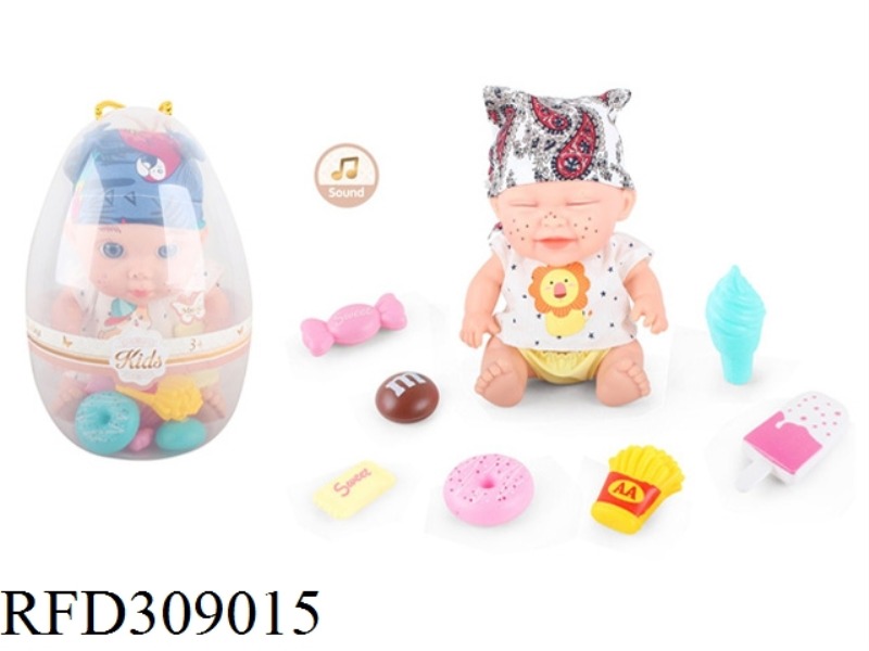 9 INCH BABY WITH 6 SOUND IC WITH CANDY FOOD ACCESSORIES 7 SAMPLE (3 ASST)