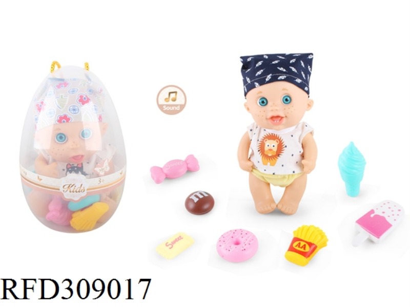 9 INCH BABY WITH 6 SOUND IC WITH CANDY FOOD ACCESSORIES 7 SAMPLE (3 ASST)