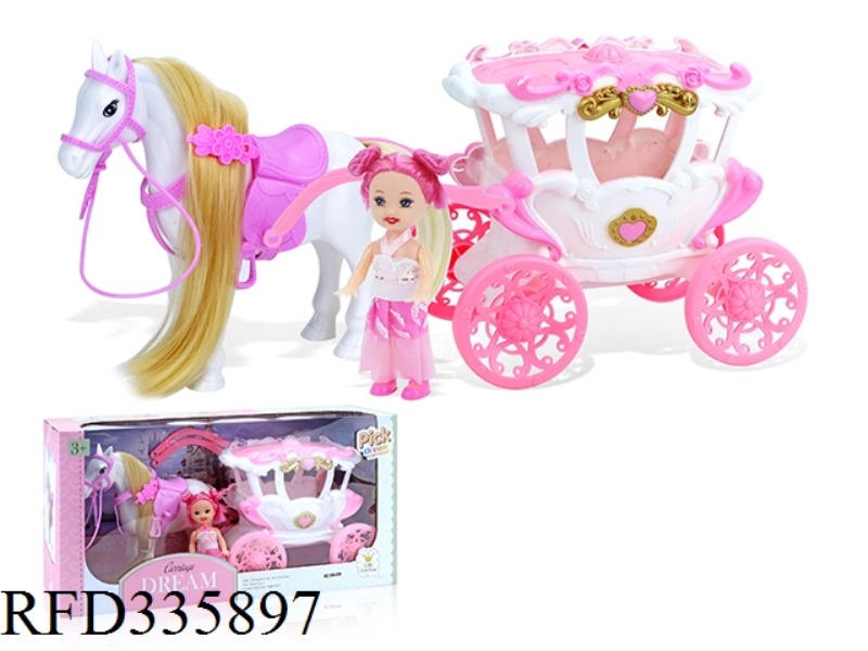 STATIC CARRIAGE 3 INCH DOLL.