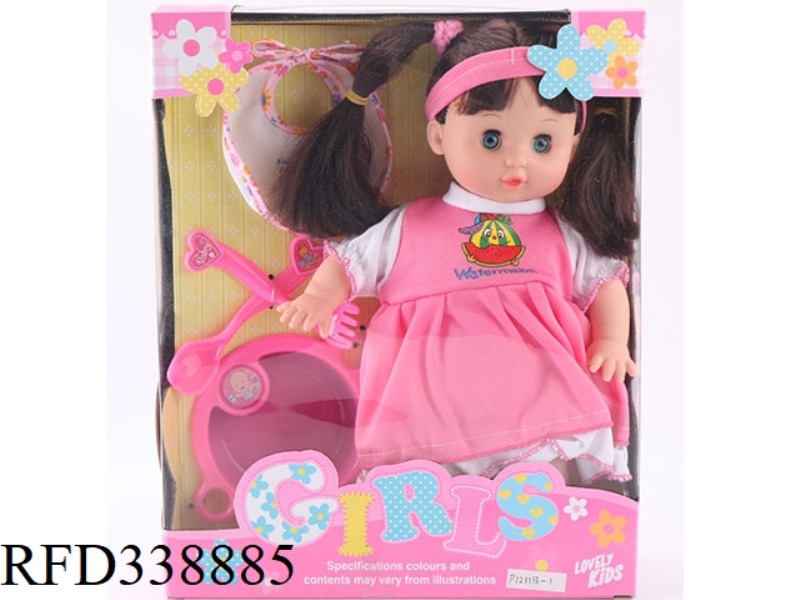 12 INCH SET DOLL WITH TABLEWARE