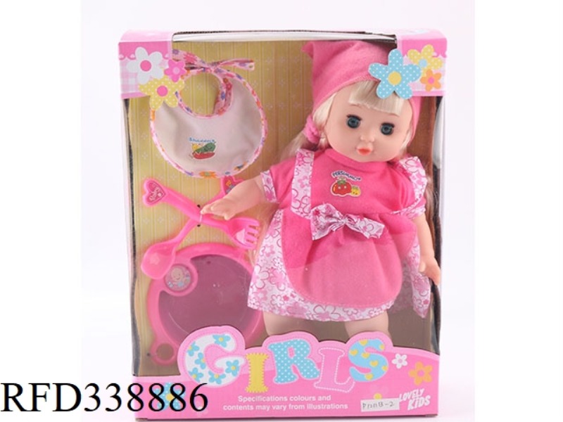 12 INCH SET DOLL WITH TABLEWARE