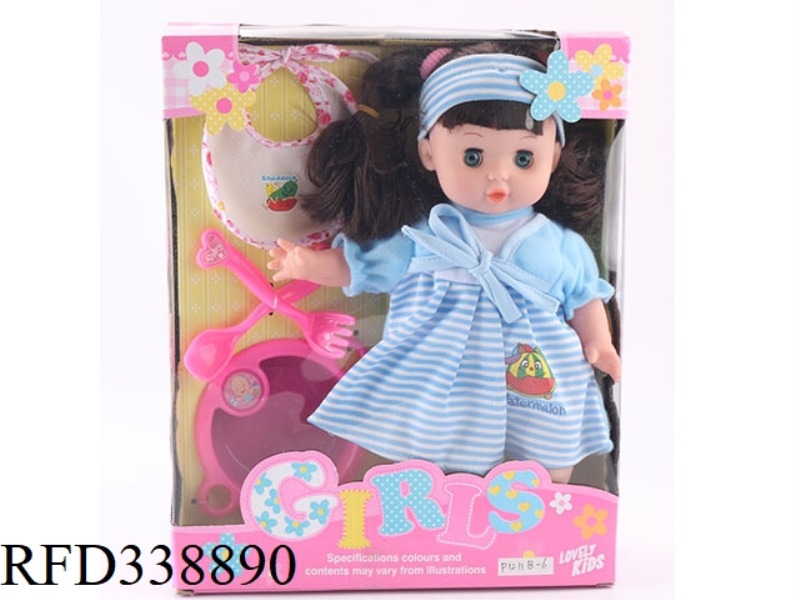 12 INCH SET DOLL WITH TABLEWARE