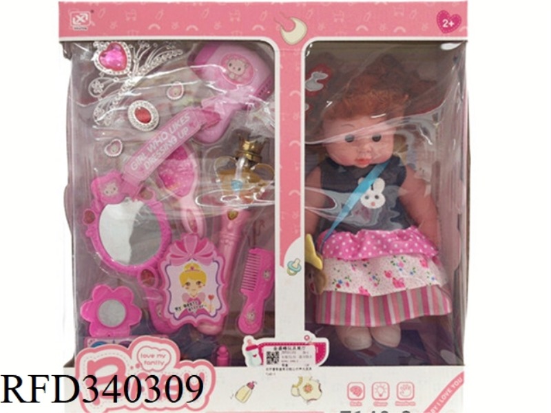 DOUBLE WINDOW COLOR BOX WITH FUNCTIONAL DOLL JEWELRY