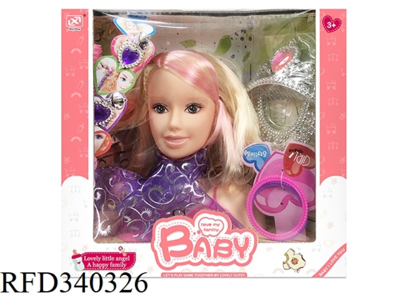 WINDOW BOX BUST DOLL HEAD SET