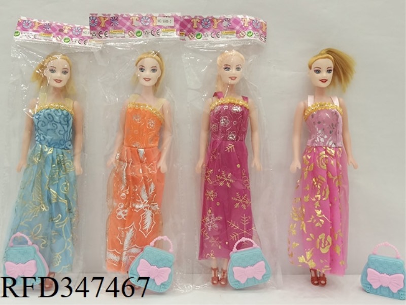 11.5 EVENING DRESS EMPTY BARBIE WITH HANDBAG