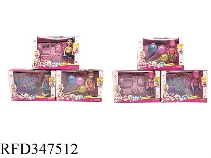 THE SECOND GENERATION 5-INCH SOLID BODY COLORFUL KELLY THEME. WITH PLASTIC CLOTHES 3 DIFFERENT THEME