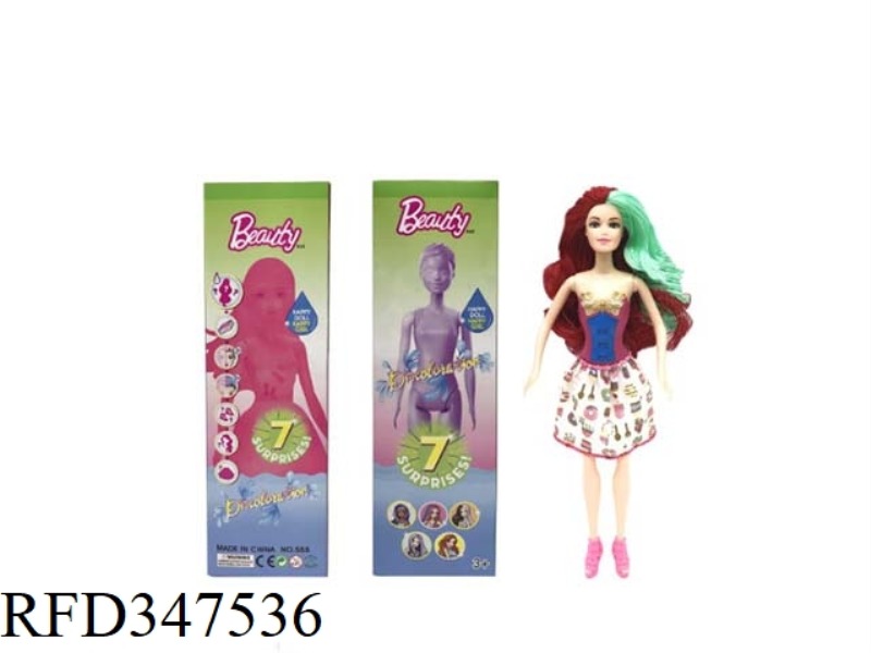 THE SECOND-GENERATION 11.5-INCH REAL-BODY AVATAR COLOR-CHANGING BARBIE. COMES WITH 5 DIFFERENT SURPR