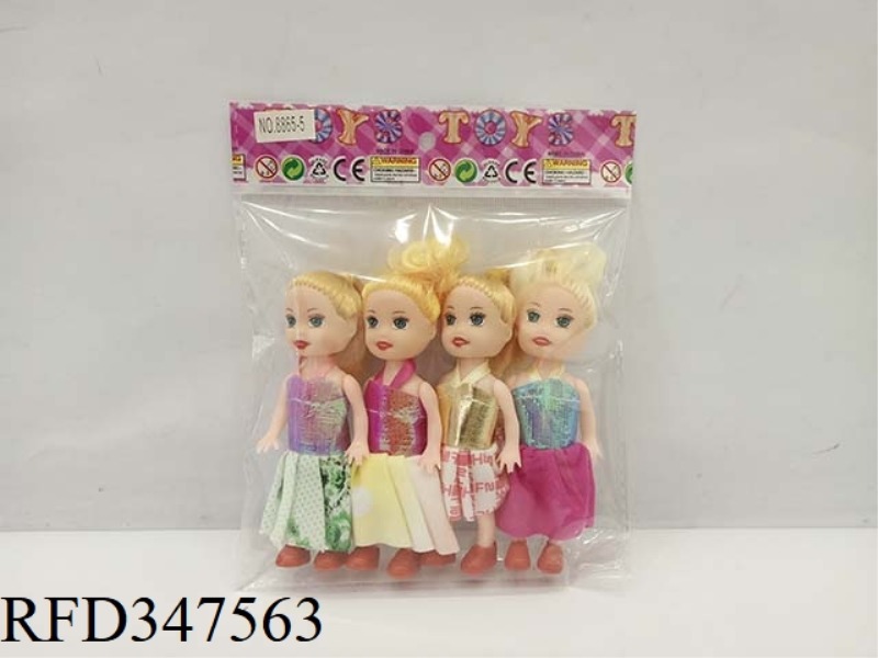 3.5 INCH BARBIE DOLLS 4 PCS